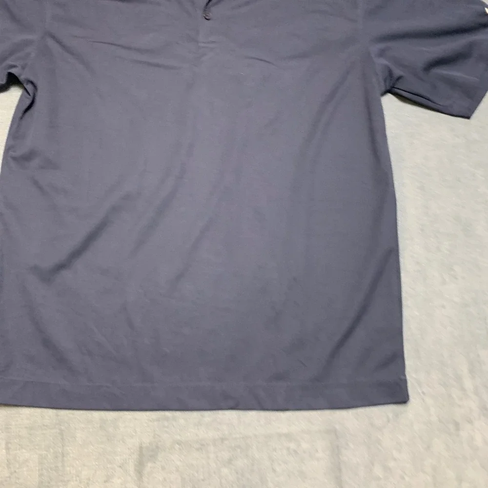 Nike Dri-Fit Polo Shirt Mens Medium Navy Blue Logo Short Sleeve Golf Performance